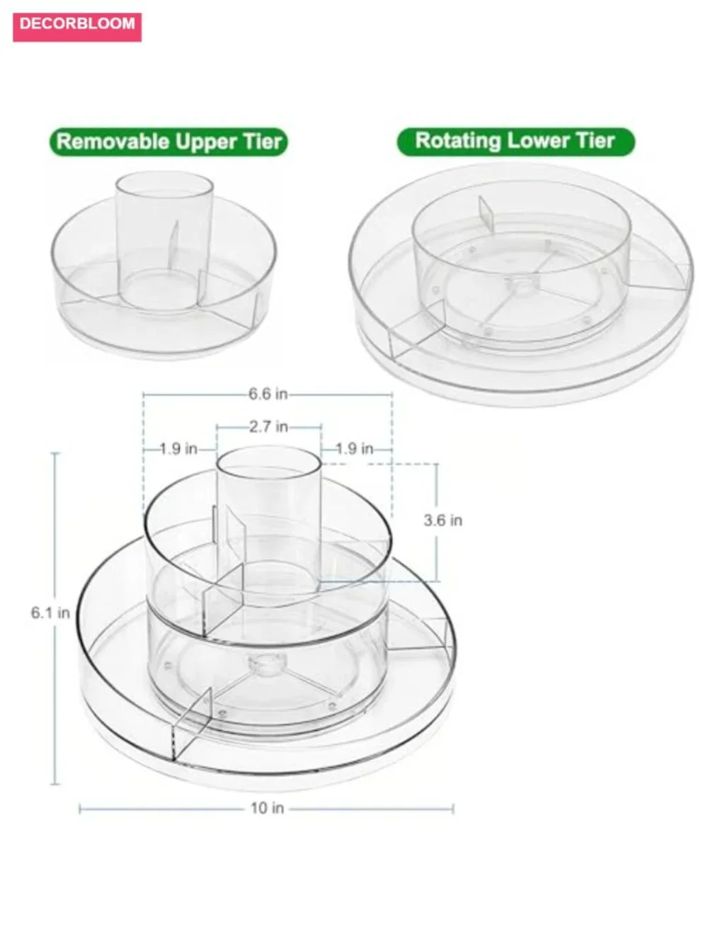 360 Rotating Acrylic Makeup Organizer with Brush Holder